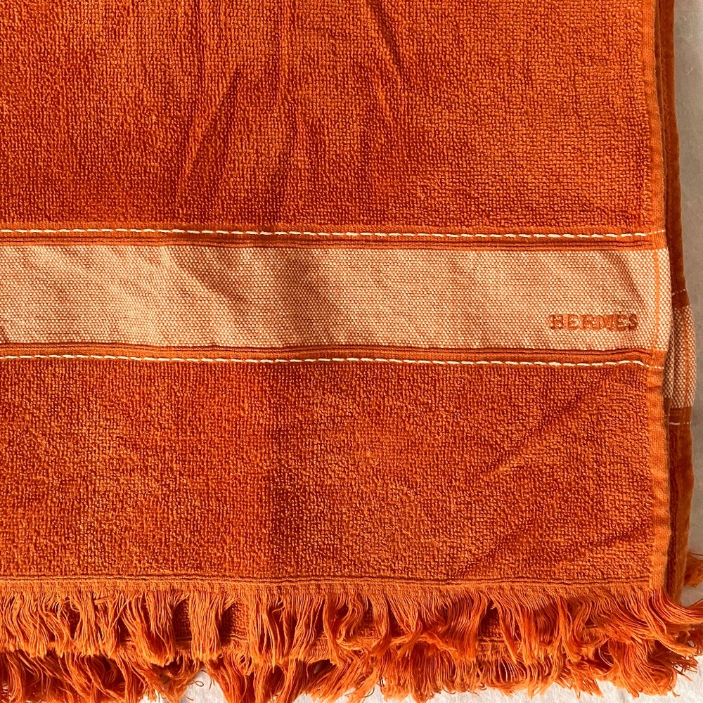 NEW HERMÈS ORANGE YACHTING BATH TOWEL